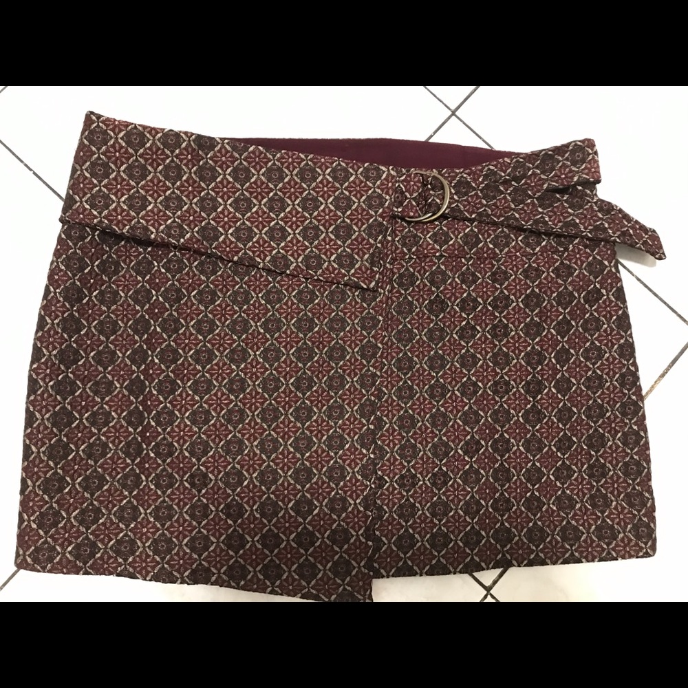Free People Burgundy and Gold Skirt